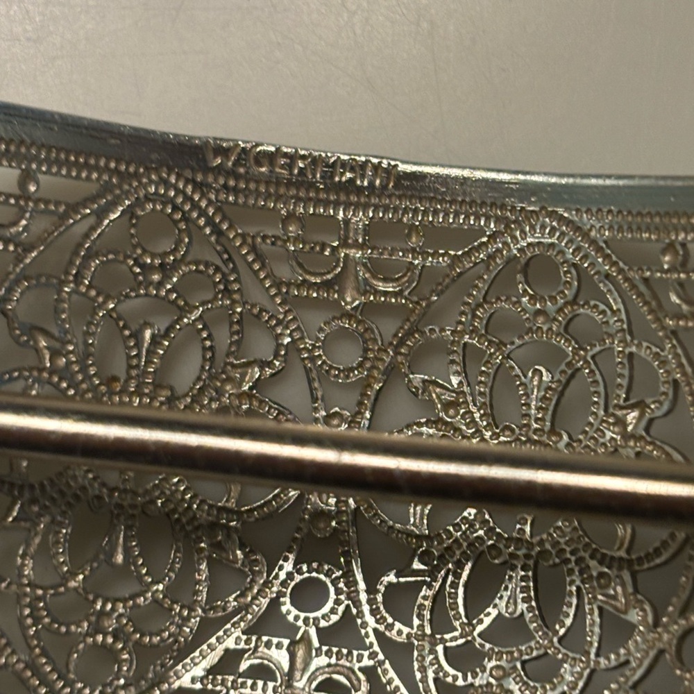 Vintage w. Germany Silver hair clip - Picture 3 of 5